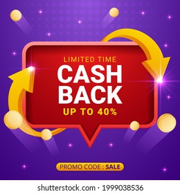 Cash Back Offers Vector Banners With Flying Coins