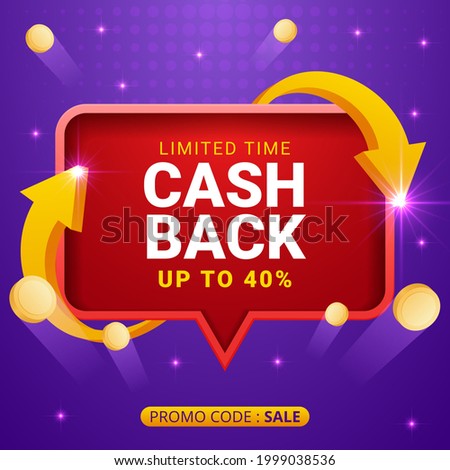 cash back offers vector banners with flying coins