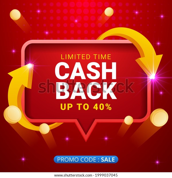 cash back\
offers vector banners with flying\
coins