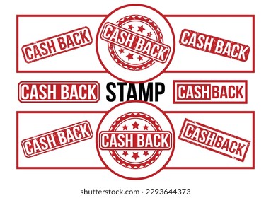 Cash back Red Rubber Stamp set vector design.