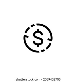 cash back refund icon. fast money transfer symbol.