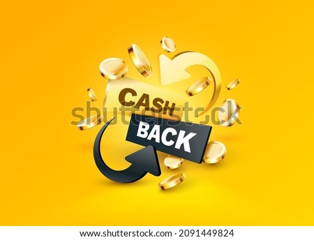 Cash back service, financial payment label. Vector illustration