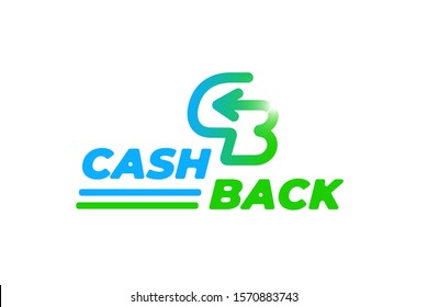 Cash back service sticker symbol template. Money refund cashback label. Blue and green arrow in form C and B letters emblem vector illustration