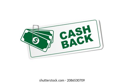 cash back sign on white backgroud