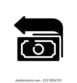 cash back solid icon vector design good for web or mobile app