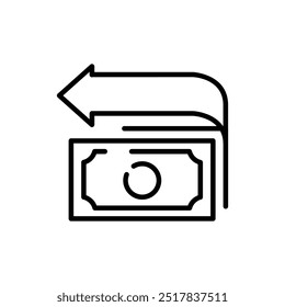 cash back thin outline icon vector design good for web or mobile app