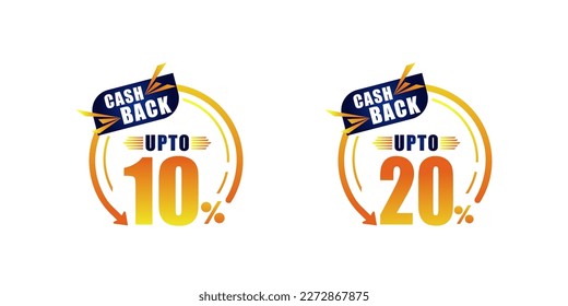 Cash Back Unit _ Vector Design_ sale Off _ upto Discount emblem _ Percent