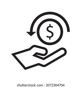 plantilla de diseño de iconos de vector de devolución de efectivo