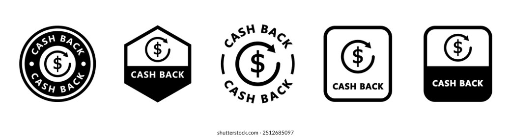 Cash Back - vector signs for financial offers.