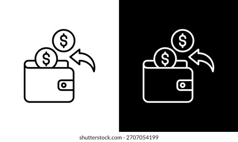 Cash Back Diseño de conjunto de iconos blancos