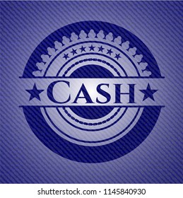 Cash badge with jean texture