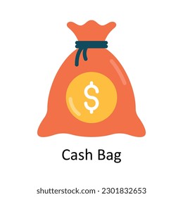 Cash Bag vector Flat Icon Design illustration. Finance Symbol on White background EPS 10 File