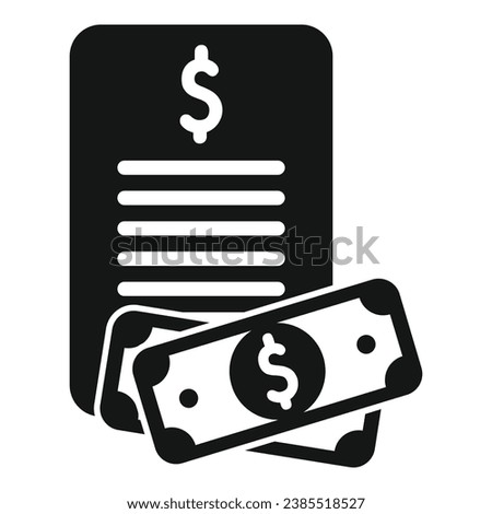 Cash bank paper icon simple vector. Finance payment. Coin dollar change