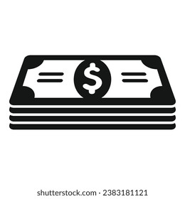 Cash banknote stack icon simple vector. Finance payment. Credit funds
