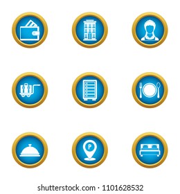 Cash benefit icons set. Flat set of 9 cash benefit vector icons for web isolated on white background