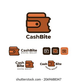 cash bite digital wallet logo vector perfect for digital financial agency