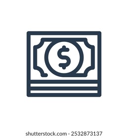 Dinero en efectivo para el icono de Vector de Black Friday