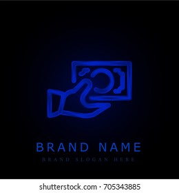 Cash blue chromium metallic logo