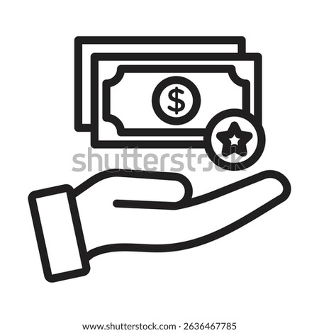 Cash bonus icon Thin line illustration