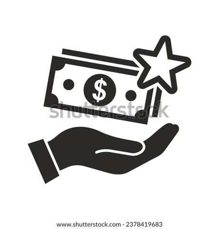 Cash bonus icon. Vector icon isolated on white background.