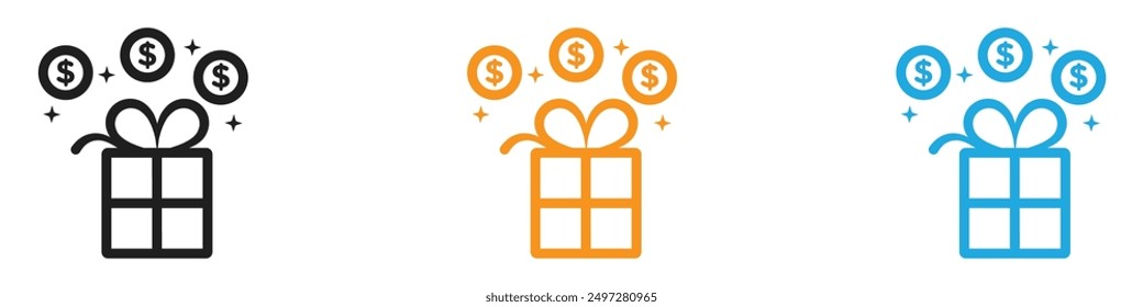 Cash bonus icon vector logo set collection for web app ui