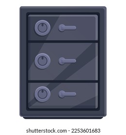 Vector de dibujos animados de iconos de caja de efectivo. Depósito bancario. Seguridad