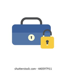 Cash box icon with padlock