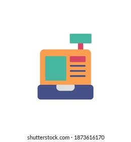 cash box icon vector flat style. colored cash box icon design. isolated on white background
