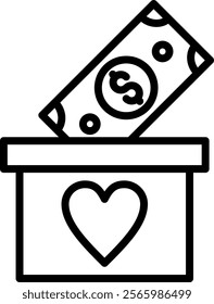 Cash box Line Vector Icon Design