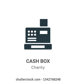 Cash box vector icon on white background. Flat vector cash box icon symbol sign from modern charity collection for mobile concept and web apps design.