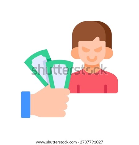 Cash Bribe Icon Flat Vector Illustration