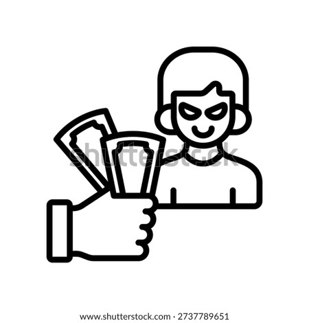 Cash Bribe Icon Line Vector Illustration