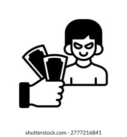 Cash Bribe Icon Mixed Glyph Vector Illustration