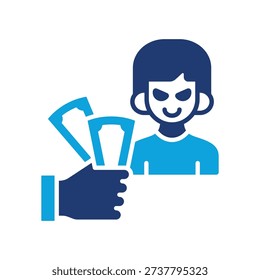 Cash Bribe Icon Mixed Vector Illustration