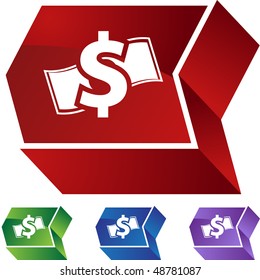 Cash button isolated on a background.