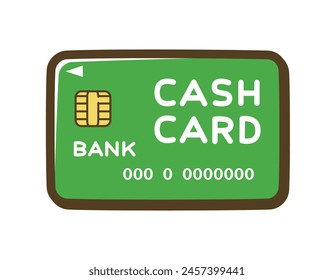 Cash card. Bank. Financial institution. Vector illustration.