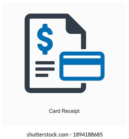 Cash or card receipt icon concept