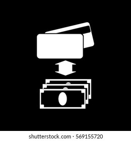 Cash and card vector icon