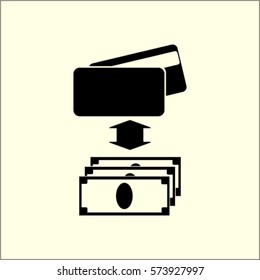 Cash and card vector icon
