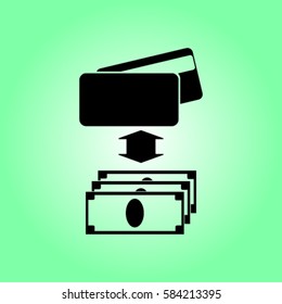 Cash and card vector icon