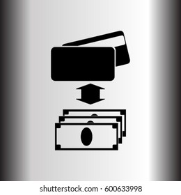 Cash and card vector icon