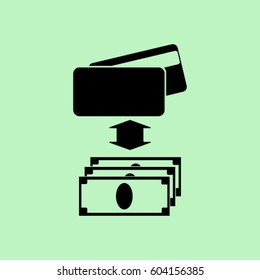 Cash and card vector icon
