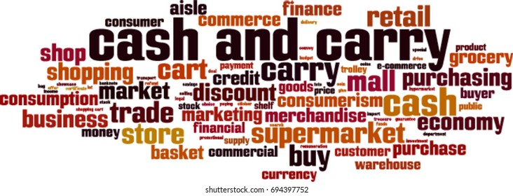Cash & carry word cloud concept. Vector illustration