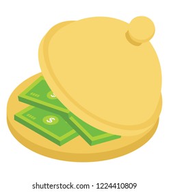
Cash in a case denoting bribery 
