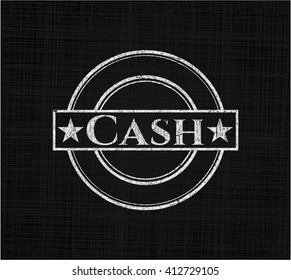 Cash chalk emblem written on a blackboard