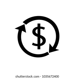 Cash change vector icon. Value symbol. Modern illustration for web and mobile apps design