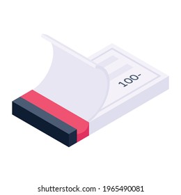 Cash cheque, vector of bank cheque in editable style 