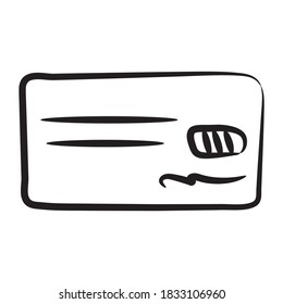 Cash cheque, vector of bank receipt in editable style 
