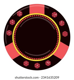 Cash chip icon cartoon vector. Vegas poker. Coin money