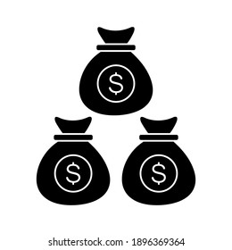 Cash, coin, dollar, investment, money bag icon vector image. Can also be used for banking and finance. Suitable for use on web apps, mobile apps and print media.